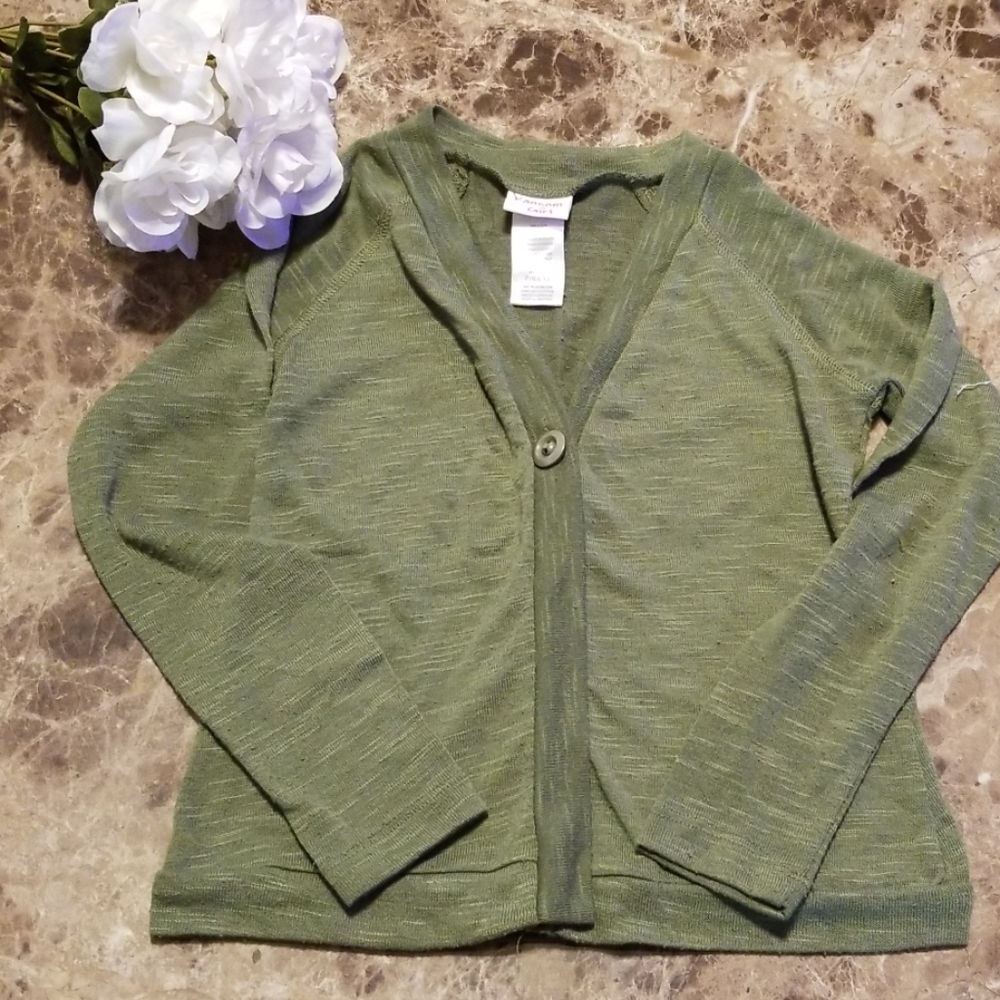 Size 6/6X Long Sleeve Olive Shirt, 1 Button